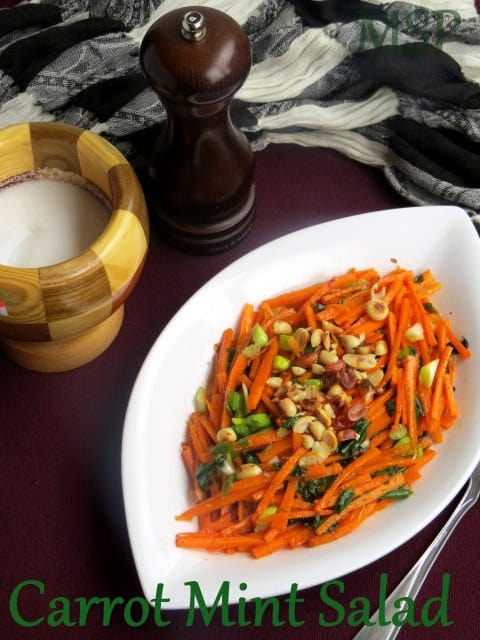 Carrot salad, mint, spring recipe